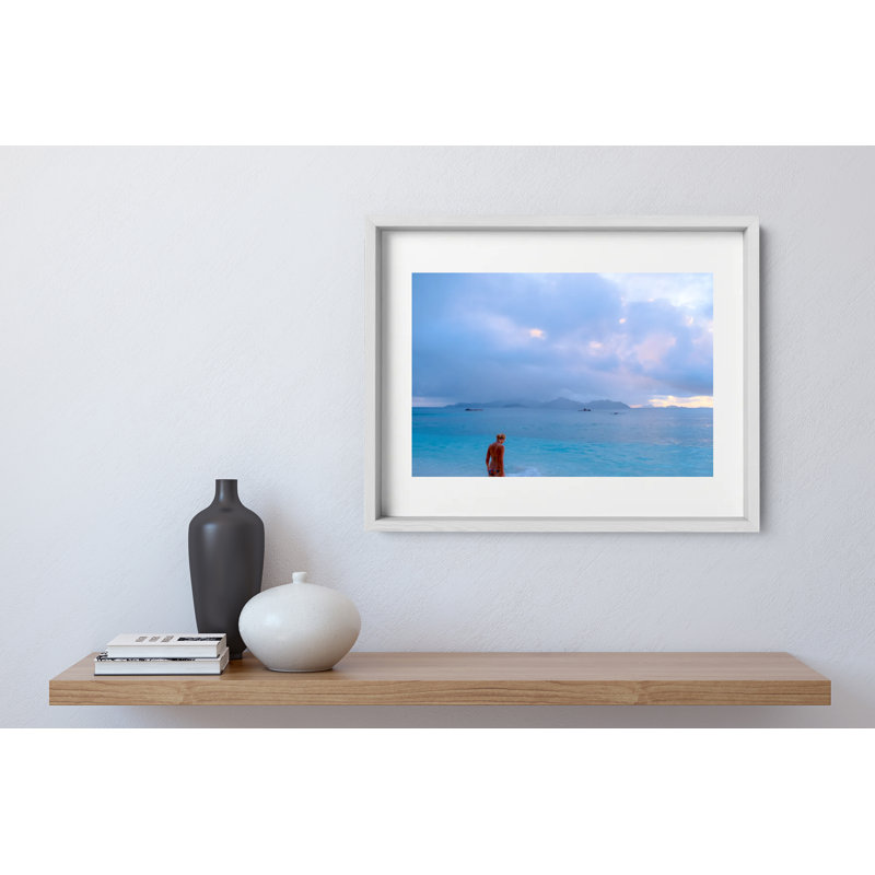 Caribbean Blue Print by Joseph Regan, 14" H x 16" W x 0.75" D, White