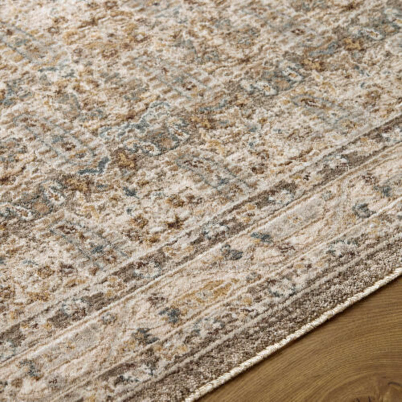 Tapis tissé à la machine Farshad, Rectangle 11 pi 12 po x 14 pi 12 po, Gris / taupe / gris anthracite