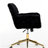A&A Furniture Office Chair,Artificial rabbit hair Home Office Chair with Golden Metal Base,Adjustable Desk Chair Swivel Office Chair,Vanity Chair(Black)-622295971-622295968