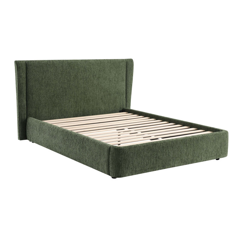 Lit double en chenille Cheryl (aucun outil requis pour l'assemblage), Lit double