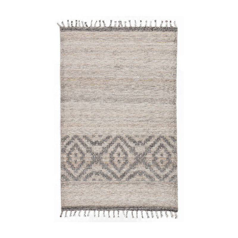Tapis intérieur / extérieur Tribal Southwestern, Crème / brun clair, Rectangle de 5 pi x 8 pi