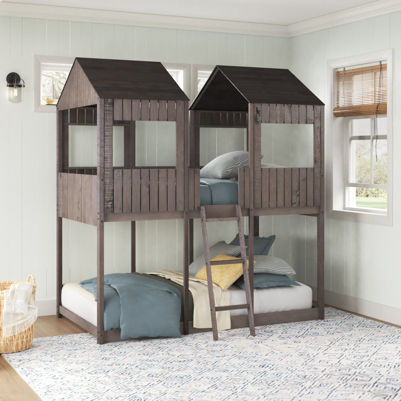 Lit superposé double Calabasas , Gris antique
