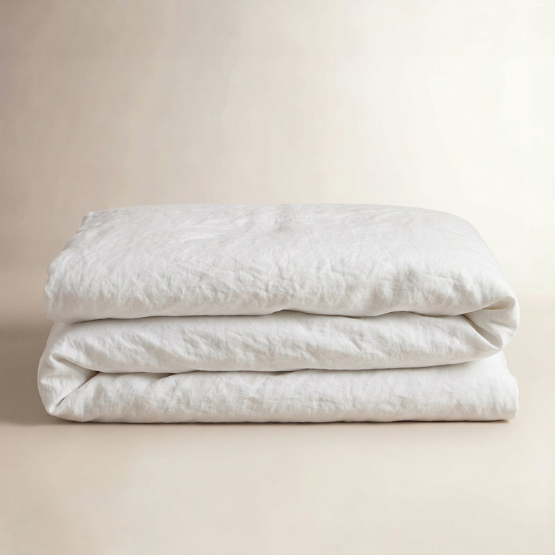 Organic Relaxed Linen Duvet Cover, Alpine White, Full/Queen Duvet Cover