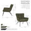 Fabric Accent Chair with Powder Coated Steel Legs-88414759