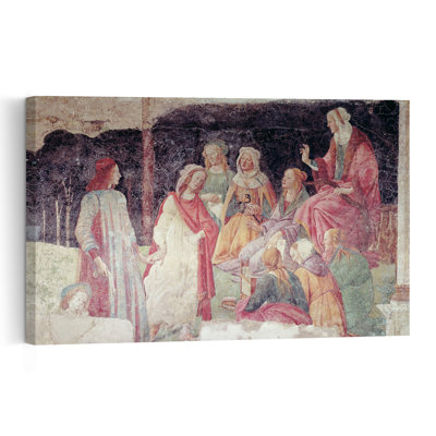 Young Man Greeted By Seven Liberal Arts, From The Villa Lemmi Abstract Contemporary Wall Art Print by Sandro Botticelli - 1 Piece Wrapped Canvas Wall Art