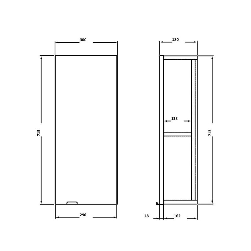 Fusion Bathroom Cabinet, Black