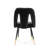 Black Velvet Dining Chairs With Metal Legs, Nailheads, And Gold Tipped Enchantment, Of 2 For Modern Contemporary Upholstered Chair Nailheads Black, Room-2057938096