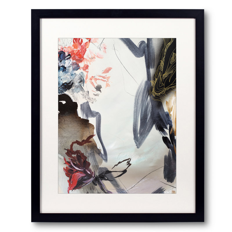 Dahlias Sleep In The Evening Gleam Print by Novi Lim, Black Framed Canvas, 32" H x 24" W