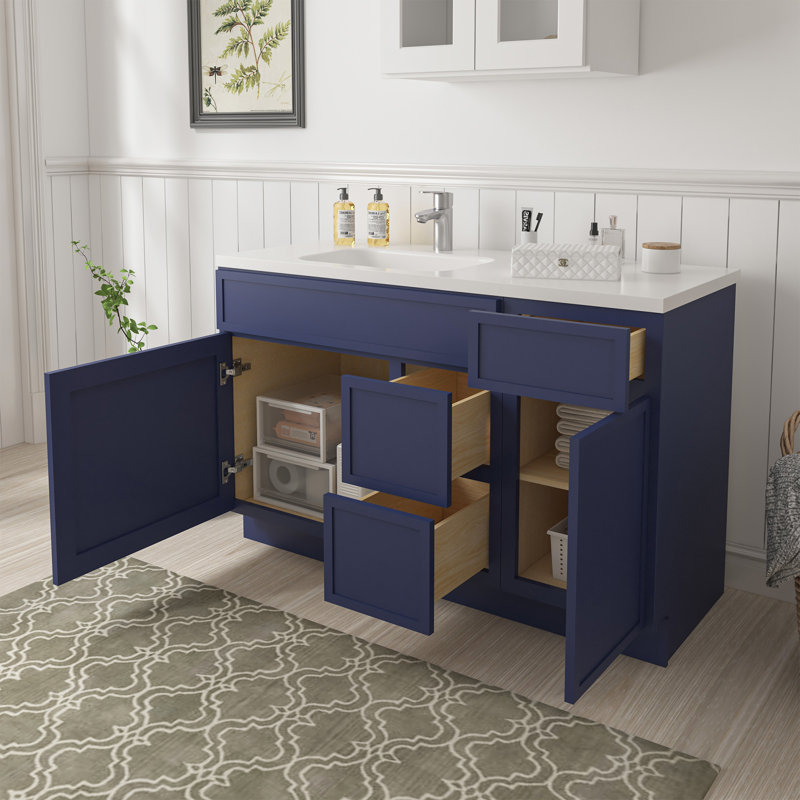 Base de meuble-lavabo simple 51 po seulement, Bleu