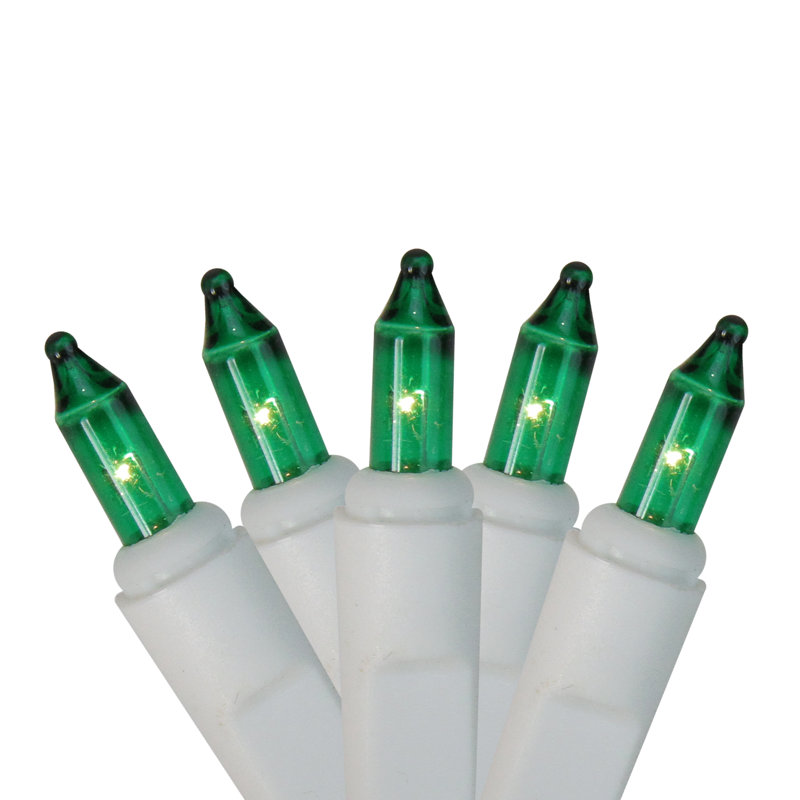 Mini guirlande de Noël 10 piles, Blanc, Vert