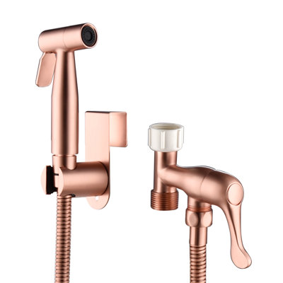 Bidet de toilette portable en métal or rose - Facilite l'entretien hygiénique grâce à sa vitesse de jet réglable et son revêtement antirouille. Surface antirouille pour une hygiène optimale.