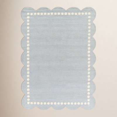 Alcona Hand Tufted Wool Solid Blue Area Rug 2' X 3'