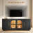 63'' W Tv Stand With 3 Arched Door Storage Cabinets