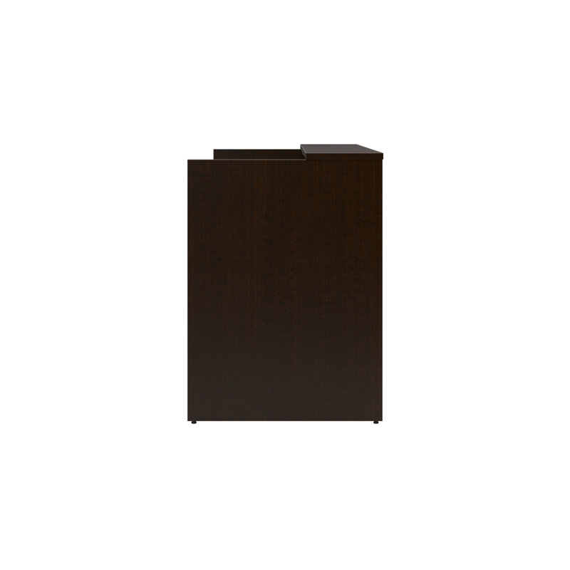 Mocha Cherry 72" Reception Desk with Raised Shelf