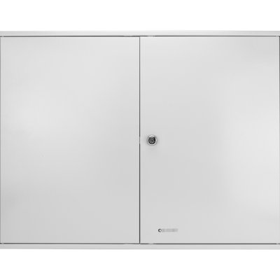 Armoire à clés murale 320 - capacité de sécurité verrouillable en acier gris, 22,08 po Hauteur, 28,73 de largeur, 3,27 de profondeur, avec capacité, support gris, l x H P, organisation efficace