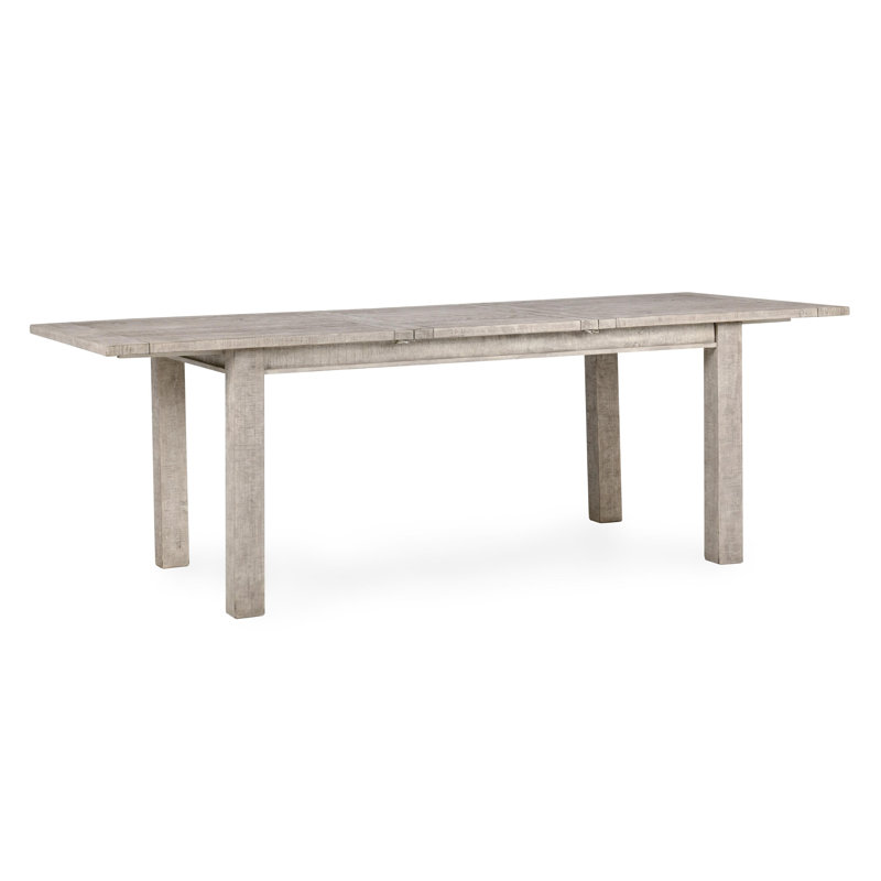 Delphine Extendable Solid Reclaimed Wood Dining Table, Distressed Ivory