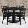 Hao 36'' Square Laminate Table Set with Round Base and 4 Ladder Back Metal Chairs