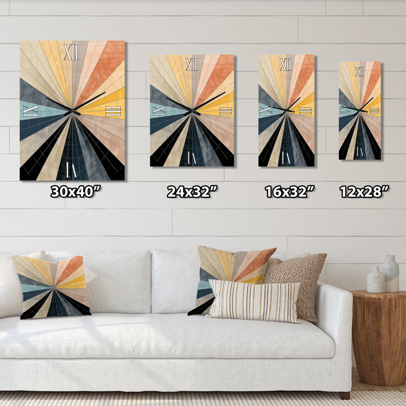 Horloge murale Mid-Century New Balance Abstract Geometrics III - Abstract, Petit