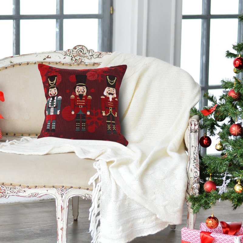 Alieya Cotton Patchwork Square Euro Cushion, Red