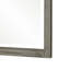 Miroir de commode Cadie, rail supérieur en planches, gris antique et brun café 38 x 42