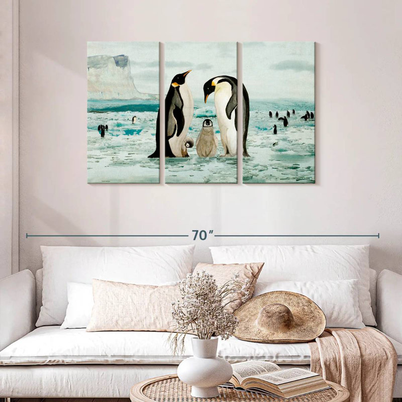 Brampt Emperor Penguin Family, 28" H x 45" W