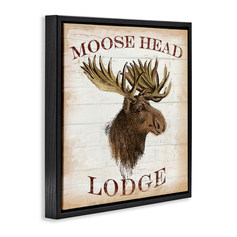 Moose Head Lodge Floating Frame, design by Lula Bijoux & co., Jet Black Floater Frame, 18" H x 18" W