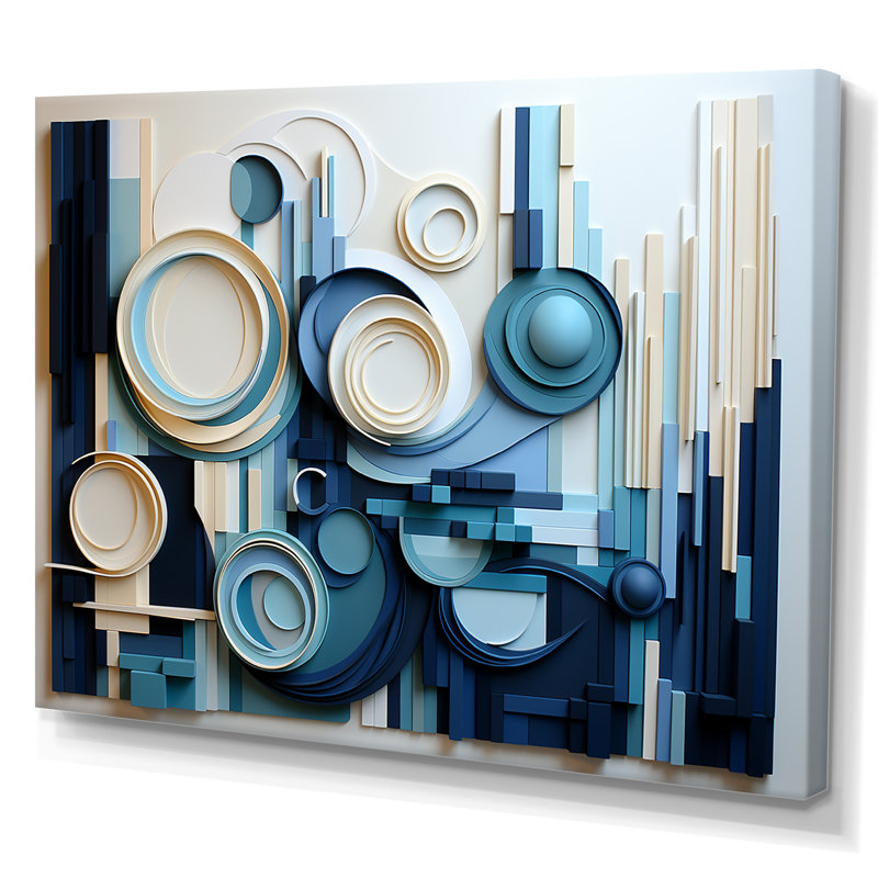 «Blue Behemoths Modern Skycrapers I», reproduction sur toile, Toile tendue, 12" H x 20" W