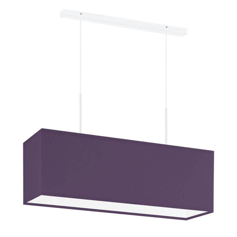 Gener 2 - Light Square/Rectangle Pendant, Purple, Chrome