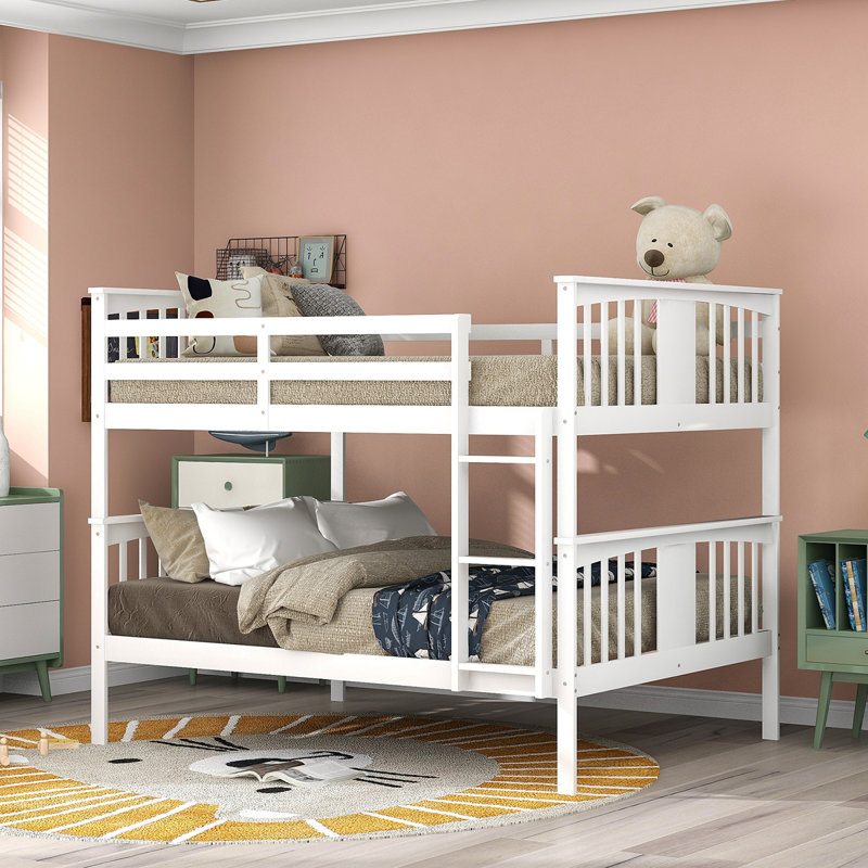 Lit superposé avec échelle pour meubles de chambre à coucher, chambre d'amis, Blanc