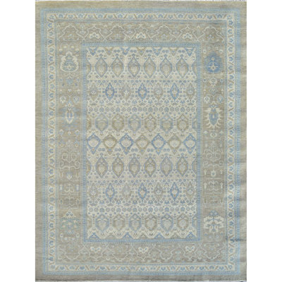 Hand Knotted Wool Area Rug in Beige/Brown