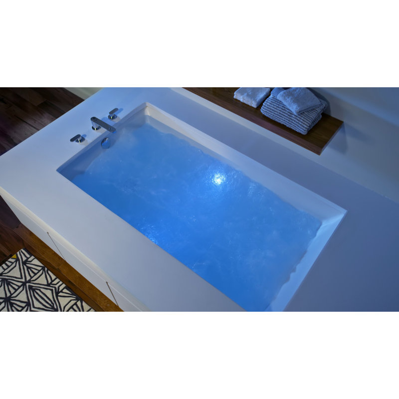 Baignoire tourbillon encastrée Solum ™, Huître, Droite