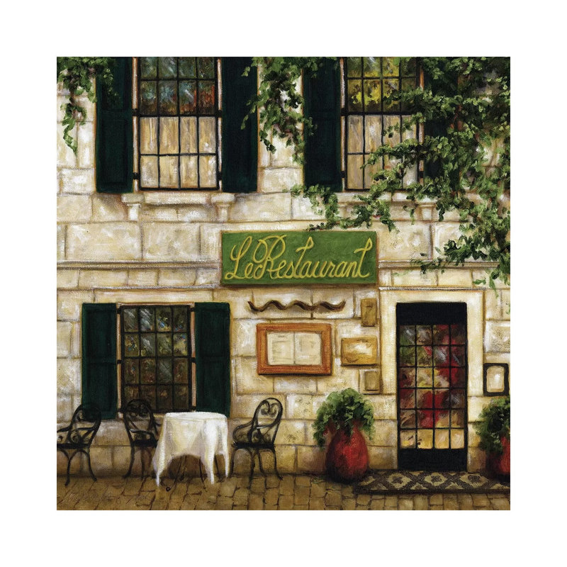 «Cafe I» par Malenda Trick - peinture sur toile tendue, H 12 po x l 12 po x P 0,75 po