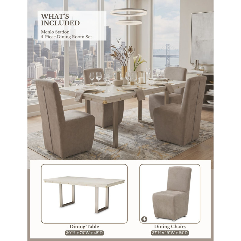 Menlo Station 4 Person 5-Piece Dining Set