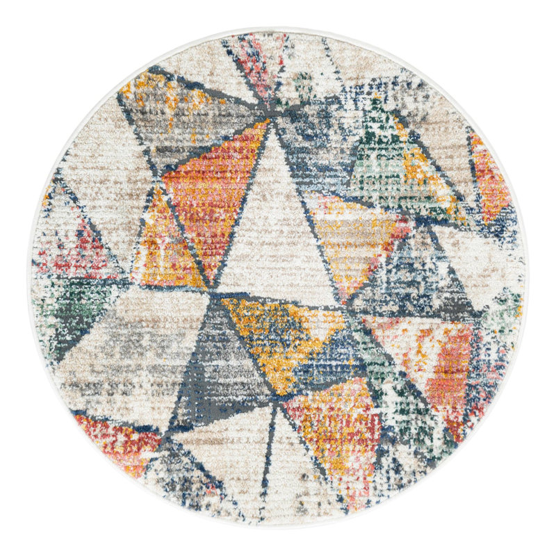 Tapis Kaleidoscop Caparro, Rond 3 pi 3 po x 3 pi 3 po