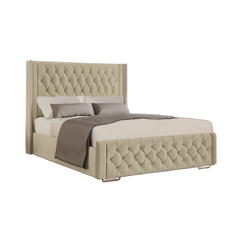 Athlene Upholstered Bed Frame, Double (4'6), Coffee