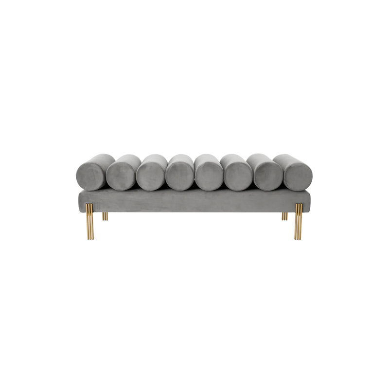 Oxley Upholstered Bench, Light Gray