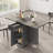 Folding Dining Table Set for 4 People, Space Saving Extendable Kitchen Dining Table with Metal Frame-1284454238-1284454236