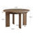 47.24" Round Solid Wood Kitchen Dining Table with Distinctive Thick 4 Pillar Legs