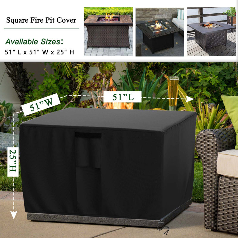 Outdoor Fire Pit Cover, 24" H x 50" W x 50" D