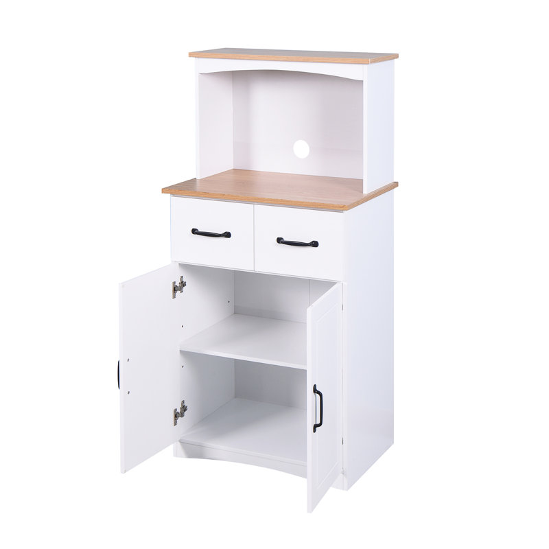 Armoire de cuisine en bois avec garde-manger blanc
