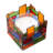 4.75"W Tiffany-Style Geometric Stained Glass Candle Holder