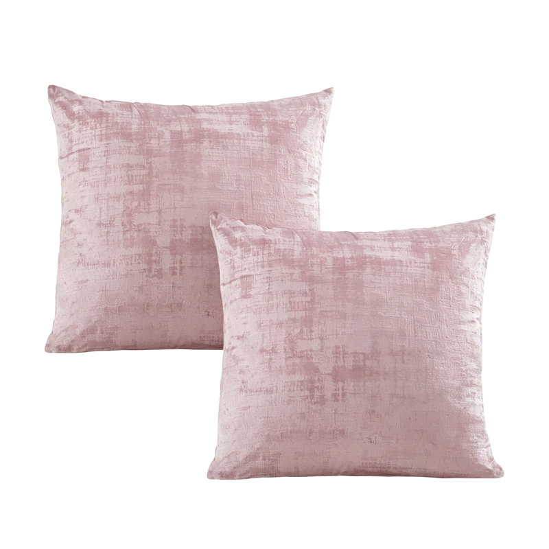 Textured Velvet Euro Reversible Pillow Cover, Softpink