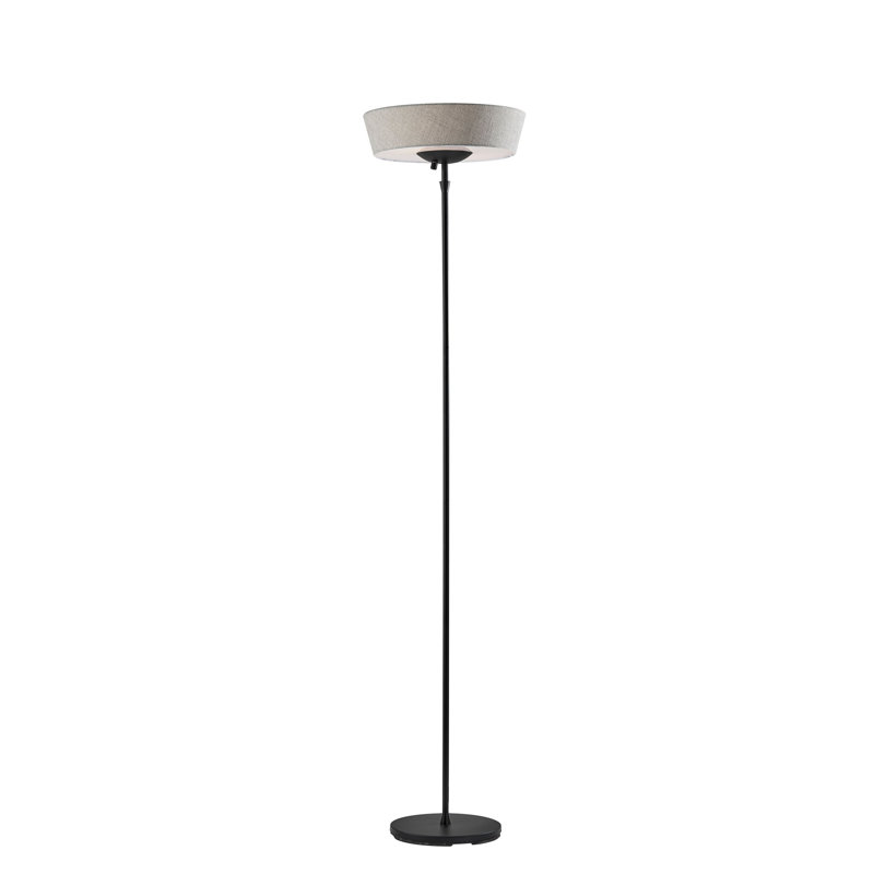 Rampard 71'' Torchiere Floor Lamp, Taupe, Black