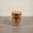 Noah Round Mango Wood Stacked End Grain Accent Table, Walnut