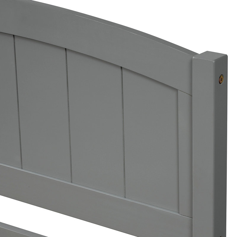 Lit plateforme avec lit gigogne, Gris