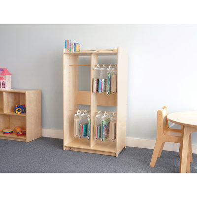 2 Compartment Manufactured Wood Book Display
