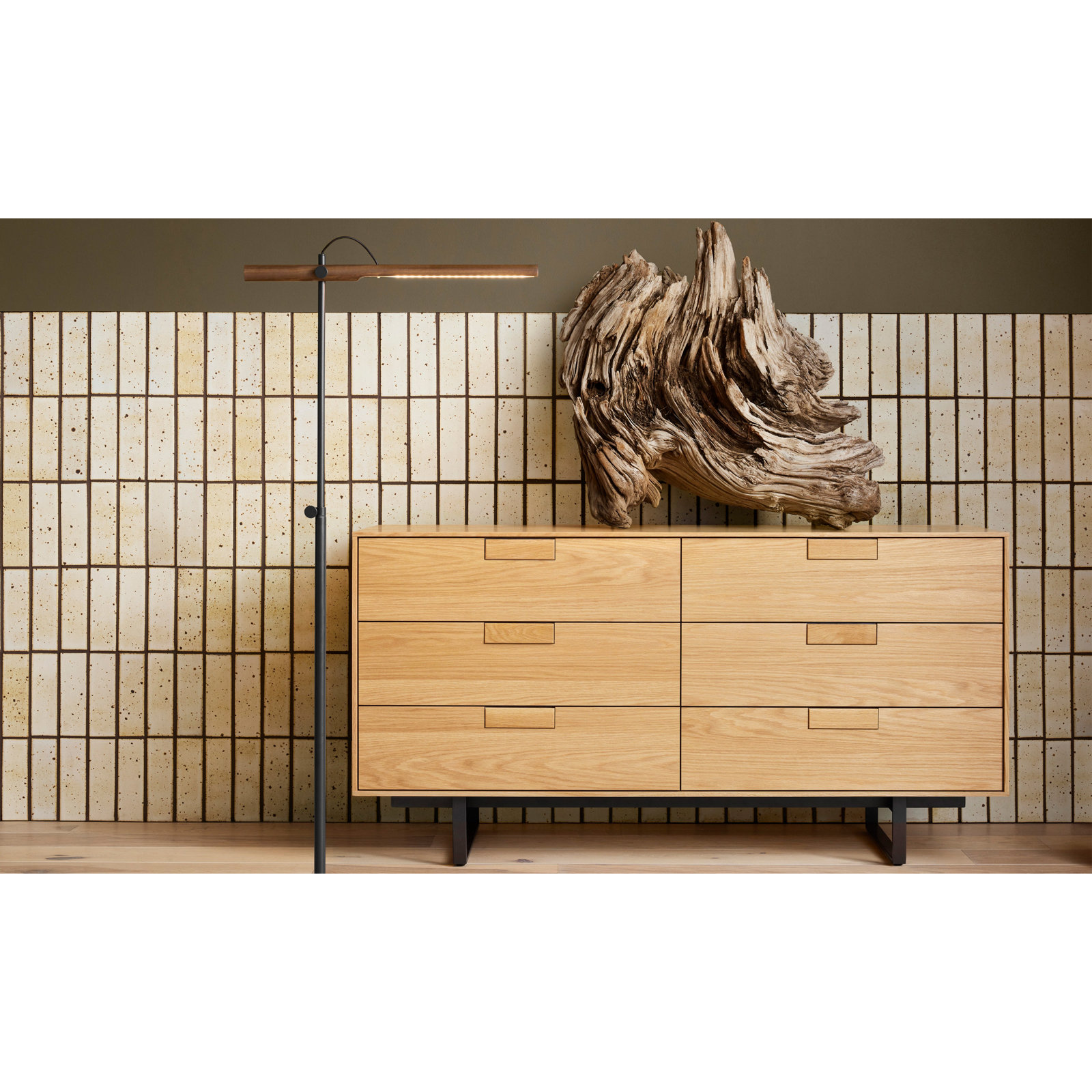 Series 11 6 - Drawer Dresser, Oblivion/White Oak