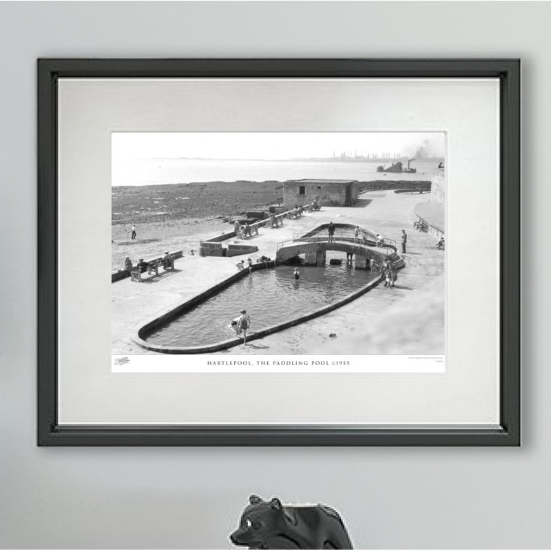 Hartlepool, The Paddling Pool C1955 - Single Picture Frame Print, 45cm H x 60cm W x 2.3cm D