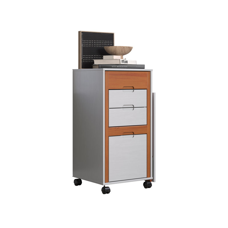 Solid Wood Writing Desk, White/Brown