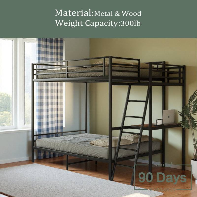 Full Size Bunk Bed, Black